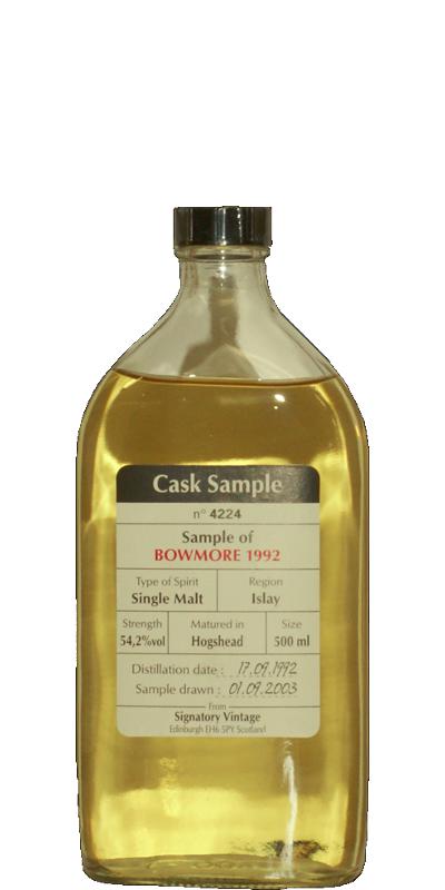 Bowmore 1992 SV Cask Sample #4224 54.2% 500ml