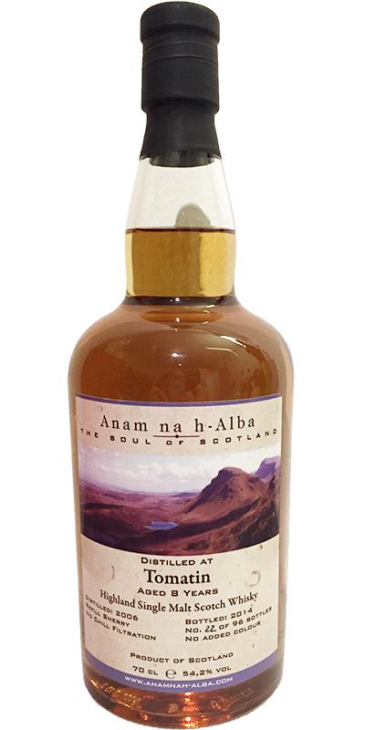 Tomatin 2006 ANHA The Soul of Scotland Sherry Cask 54.2% 700ml