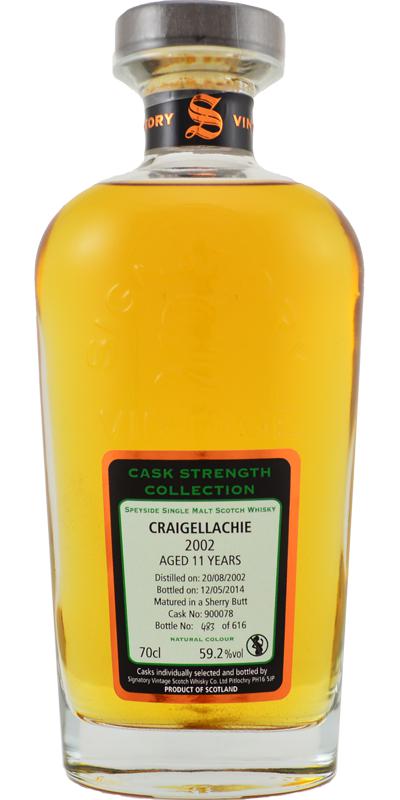 Craigellachie 2002 SV Cask Strength Collection Sherry Butt #900078 59.2% 700ml