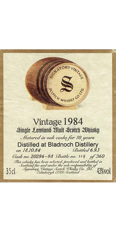 Bladnoch 1984 SV Vintage Collection Oak Casks 43% 350ml