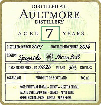 Aultmore 2007 DoD - Ratings and reviews - Whiskybase