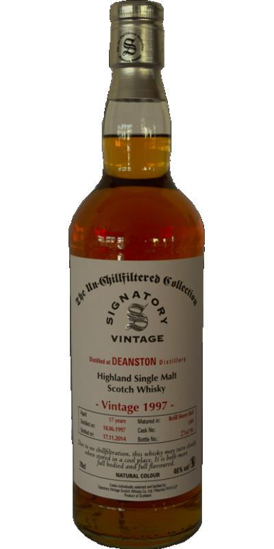 Deanston 1997 SV The Un-Chillfiltered Collection Refill Sherry Butt #1349 46% 700ml