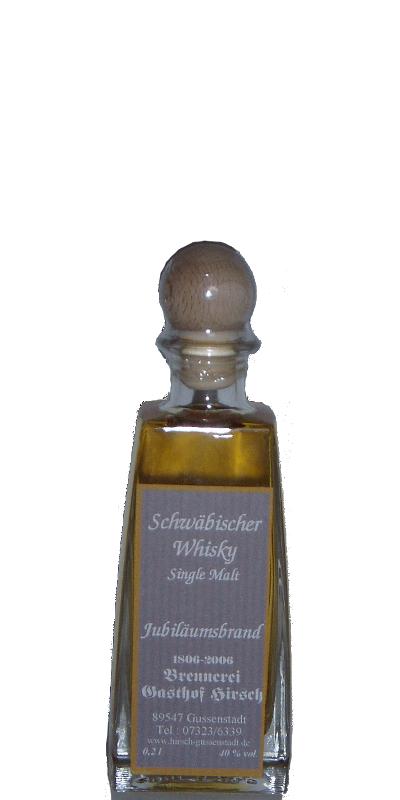 Schwabischer Whisky Nas Jubilaumsbrand Oak 200th Anniversary Gasthof Hirsch 40% 200ml