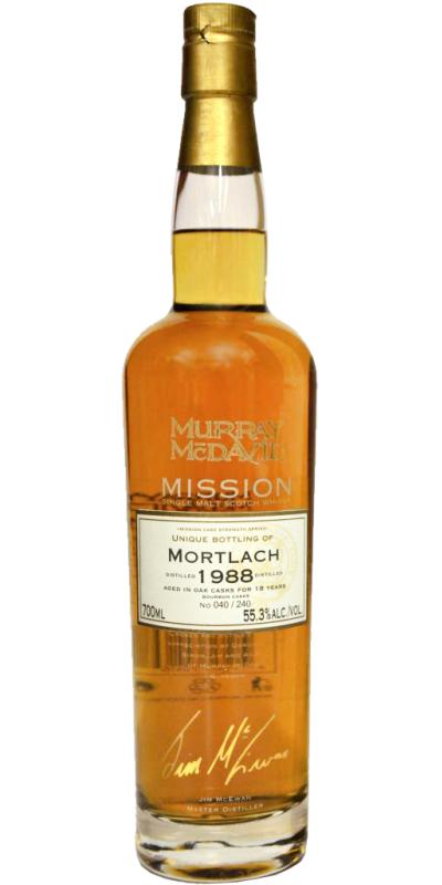 Mortlach 1988 MM Mission Cask Strength Series Bourbon Casks 55.3% 700ml