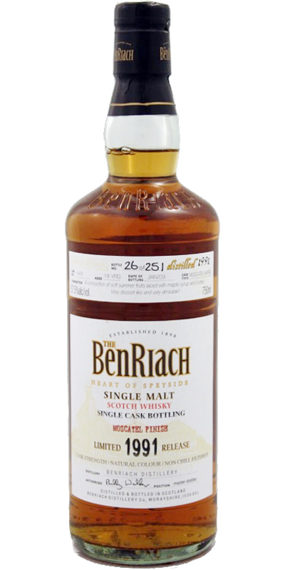 BenRiach 1991 for D&M Liquors Gaja Barolo Barrel #4490 57.5% 750ml