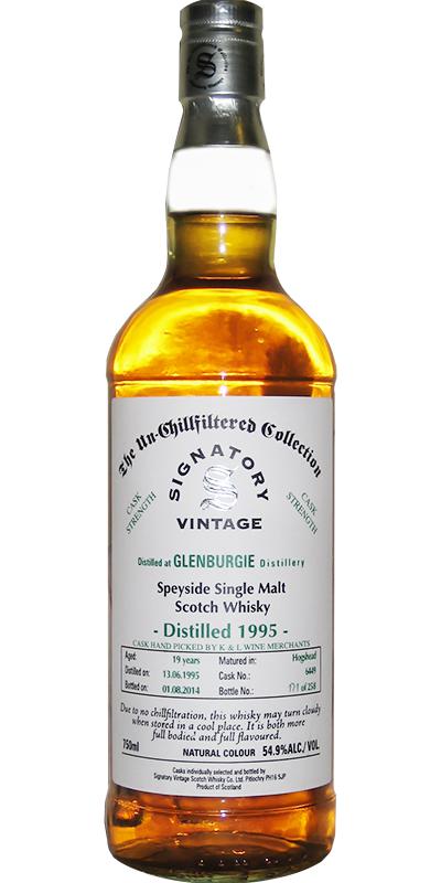 Glenburgie 1995 SV The Un-Chillfiltered Collection Cask Strength #6449 K&L Wine Merchants 54.9% 750ml