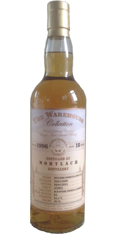 Mortlach 1996 WW8 The Warehouse Collection Rum Finish American Barrel 412R11 55.4% 700ml