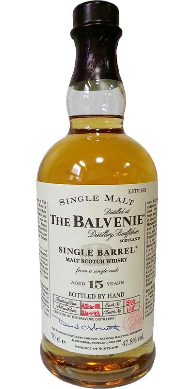 Balvenie 15yo Single Barrel Bourbon Oak Cask #510 47.8% 700ml