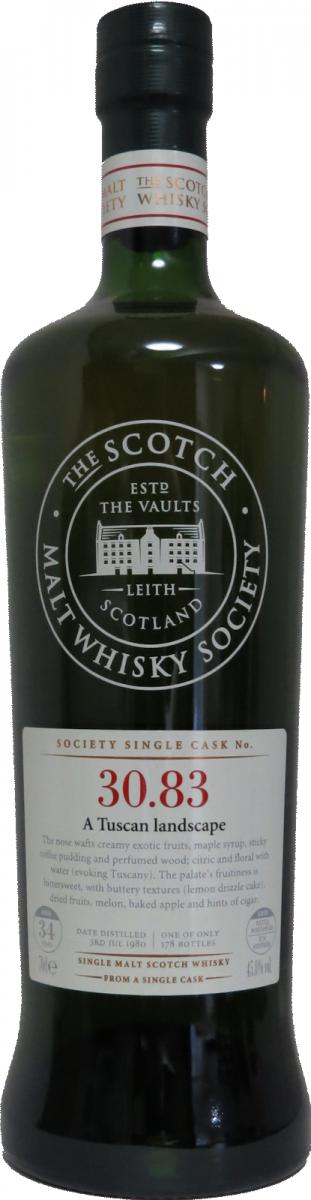 Glenrothes 1980 SMWS 30.83 A Tuscan landscape Refill Hogshead 45.8% 750ml