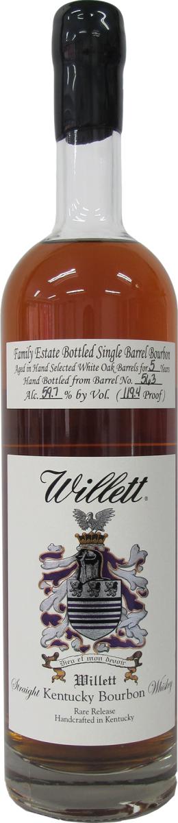 Willett 5yo Family Estate Bottled Single Barrel Bourbon #563 59.7% 750ml