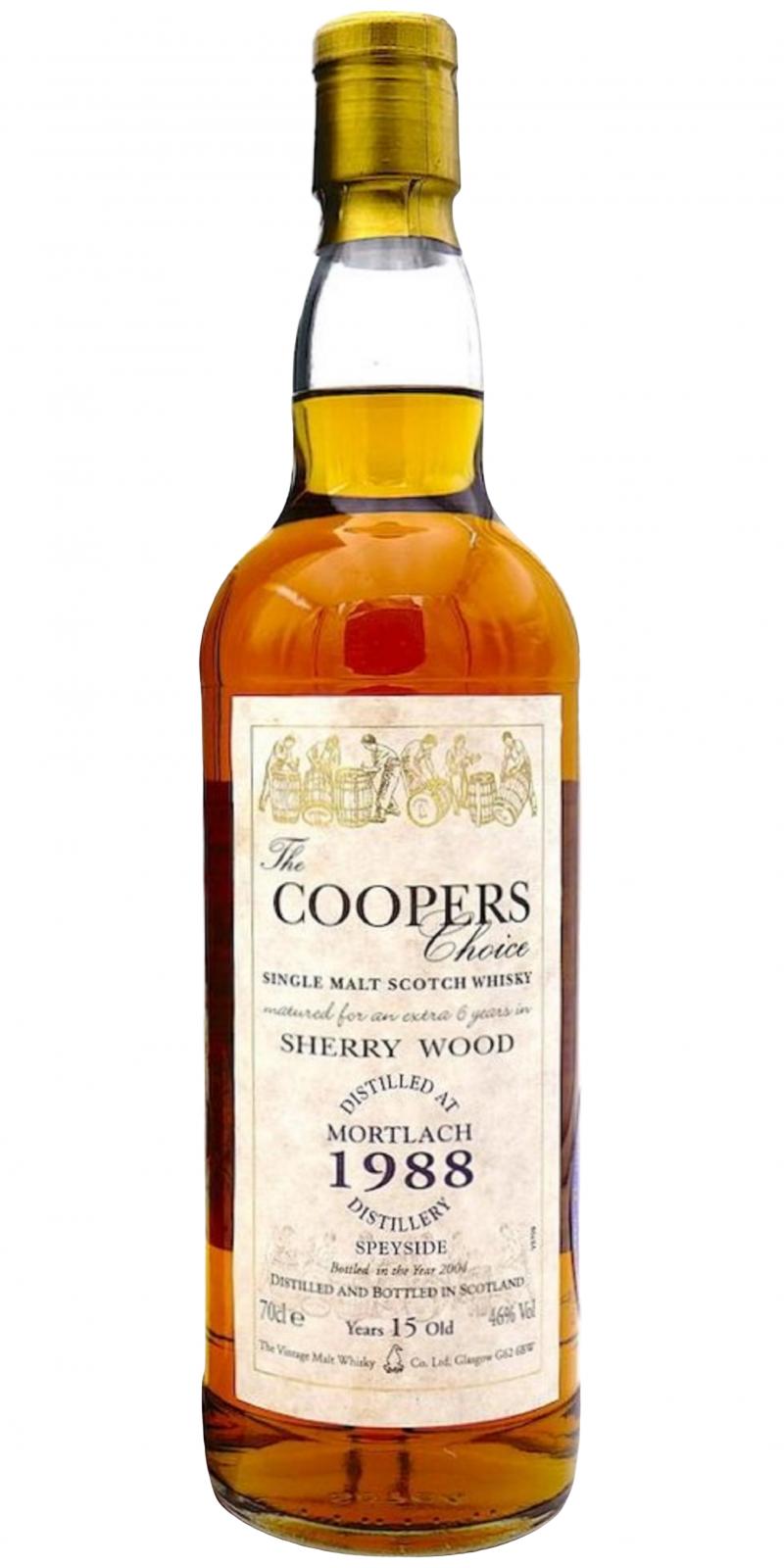 Mortlach 1988 VM The Cooper's Choice 9yo Bourbon 6yo Sherry Finish 46% 700ml