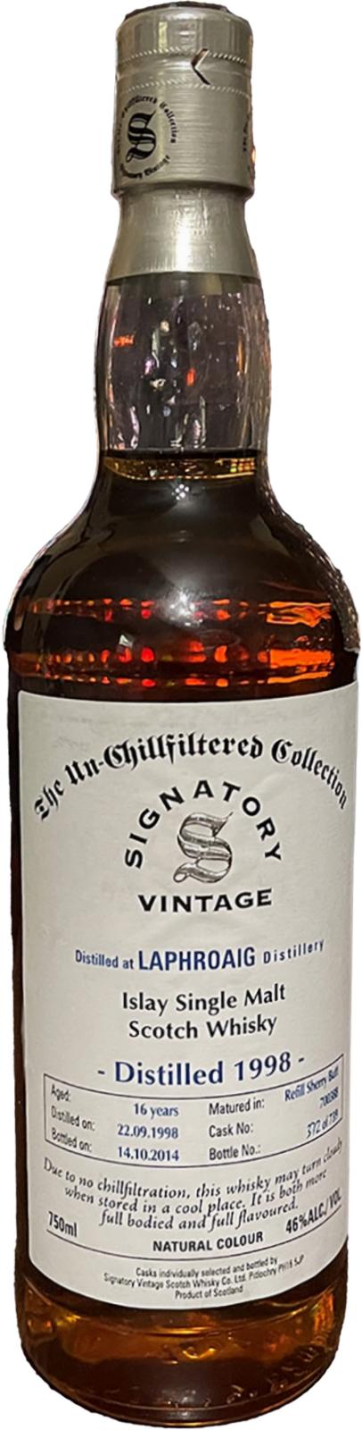 Laphroaig 1998 SV The Un-Chillfiltered Collection Refill Sherry Butt 700388 46% 750ml