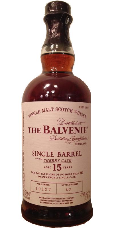 Balvenie 15yo Single Barrel Sherry Cask #10127 47.8% 700ml