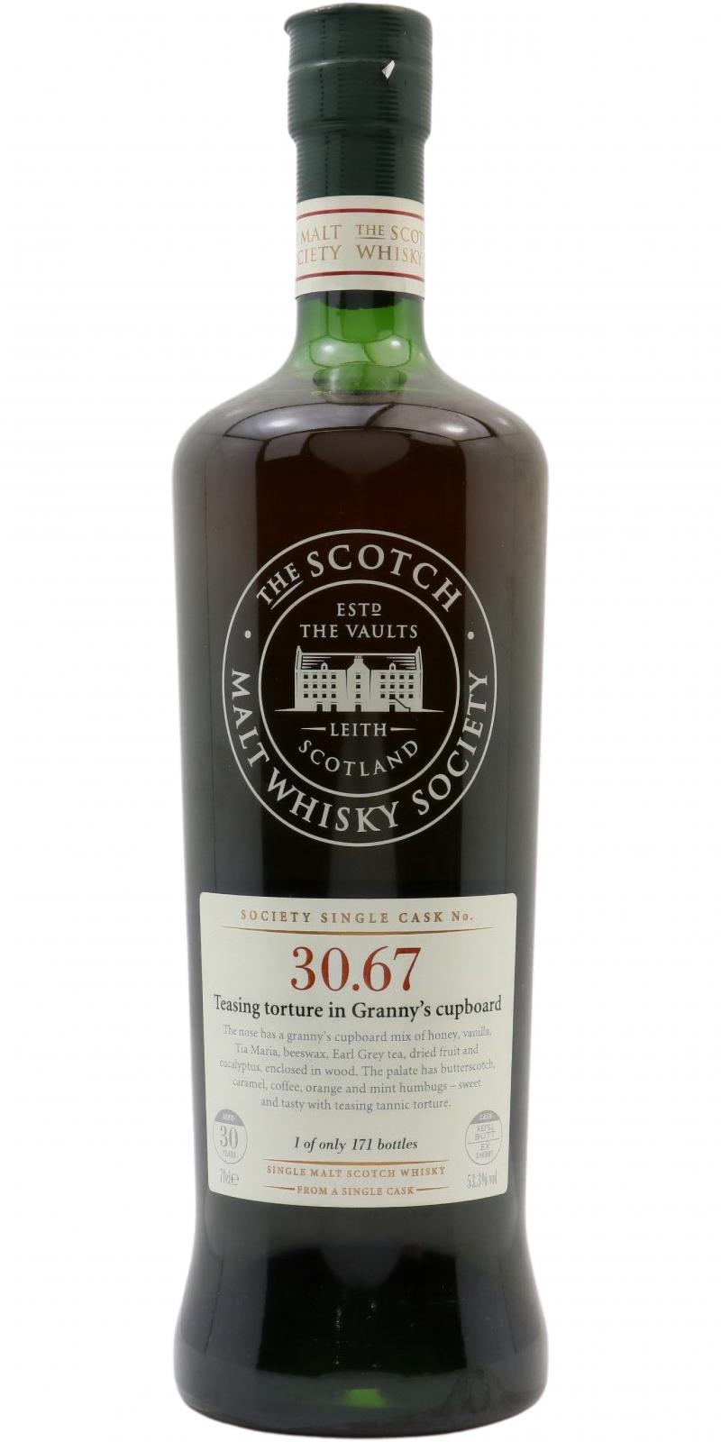 Glenrothes 1980 SMWS 30.67 Teasing torture in Granny's cupboard Refill Ex-Sherry Butt 30.67 53.3% 700ml