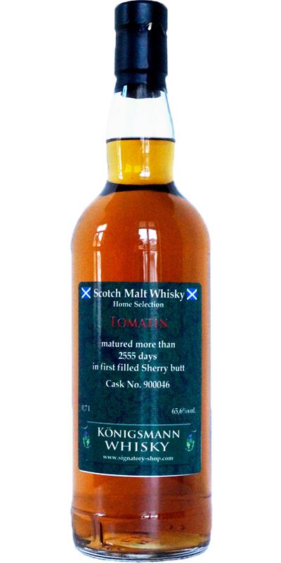 Tomatin 2555 days Km Home Selection 1st Fill Sherry Butt #900046 65.6% 700ml