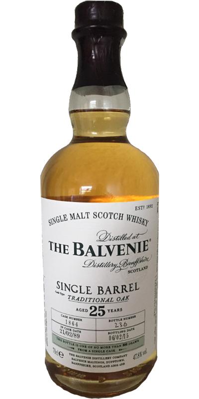 balvenie 25 yr single barrel old hagyományos oak cask