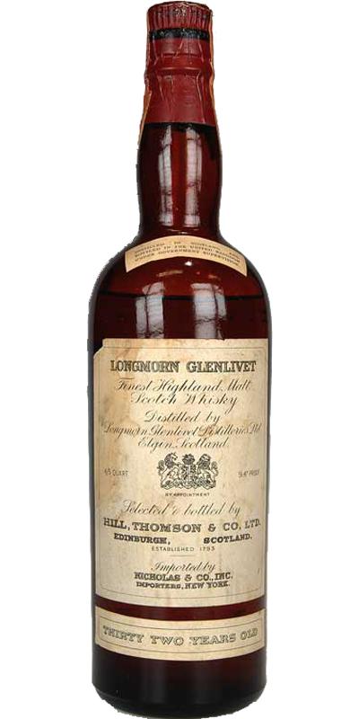 Longmorn 32yo HT Finest Highland Malt Scotch Whisky Imported by Nicholas & Co. Inc. New York 45.7% 750ml