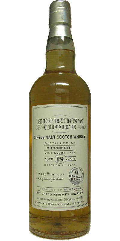 Miltonduff 1995 LsD Hepburn's Choice Refill Barrel K&L Wine Merchants 50.4% 750ml