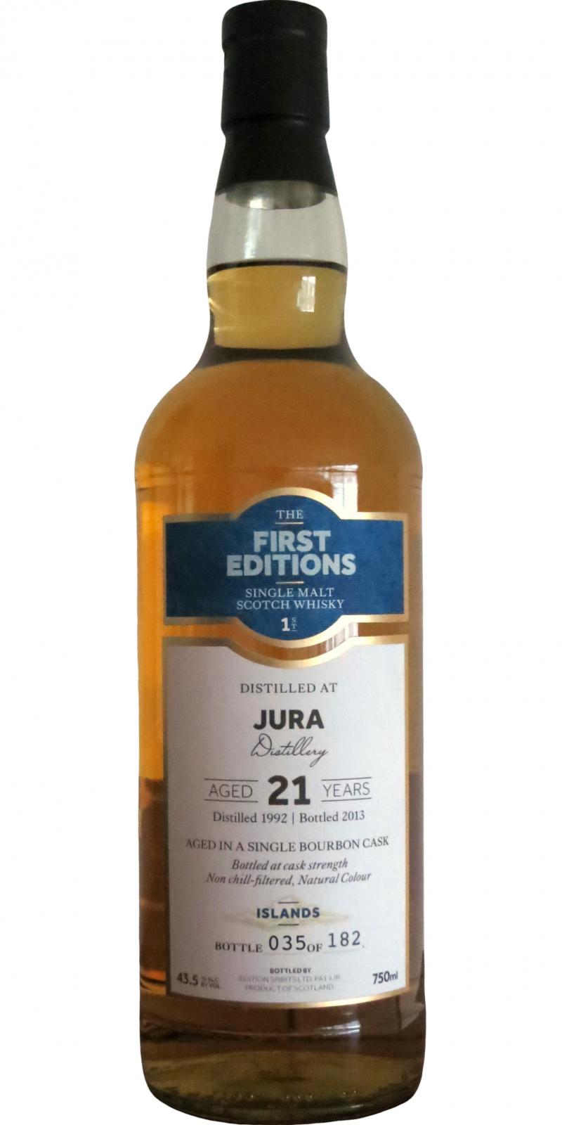 Isle of Jura 1992 ED The 1st Editions Bourbon Cask 43.5% 750ml