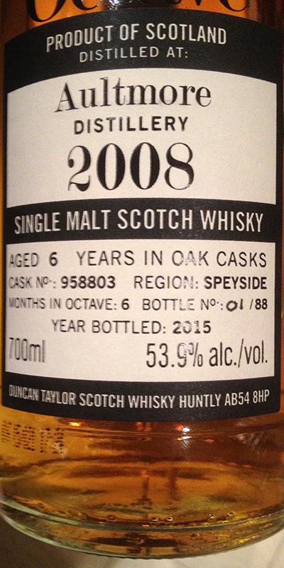 Aultmore 2008 DT The Octave Octave Cask Finish 958803 53.9% 700ml