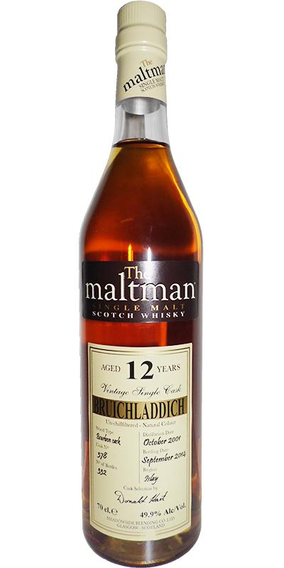 Bruichladdich 2001 MBl The Maltman Bourbon Cask #378 49.9% 700ml