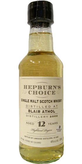 Blair Athol 2002 LsD Hepburn's Choice Refill Hogshead 46% 200ml