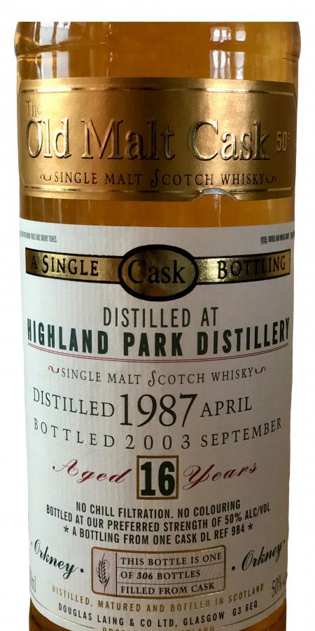 Highland Park 1987 DL Old Malt Cask Oak Cask DL 984 50% 700ml