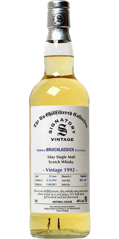 Bruichladdich 1992 SV The Un-Chillfiltered Collection 3070 + 3077 46% 700ml