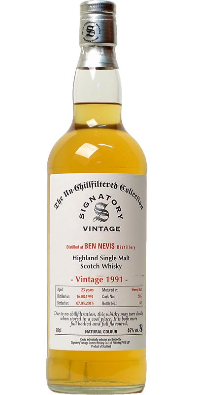 Ben Nevis 1991 SV The Un-Chillfiltered Collection Sherry Butt #2916 46% 700ml