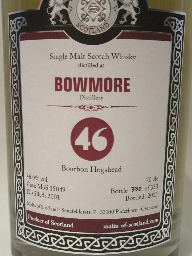 Bowmore 2001 MoS