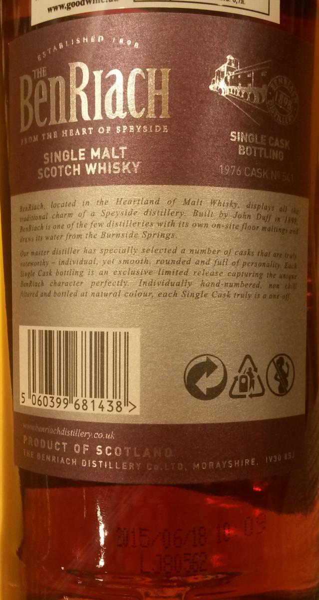 Benriach 1976 Ratings And Reviews Whiskybase 4871