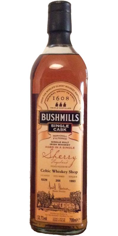 Bushmills 1993 Single Cask Sherry Hogshead #5229 Celtic Whiskey Shop 53.7% 700ml