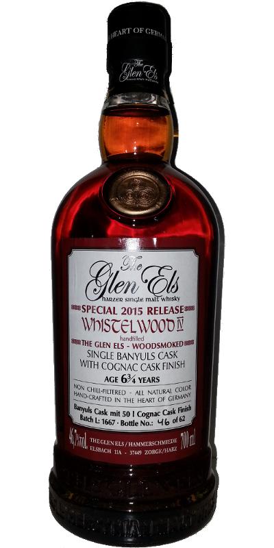 Glen Els Whistelwood IV Special 2015 Release Batch L-1667 Whiskyhort Oberhausen 46.7% 700ml