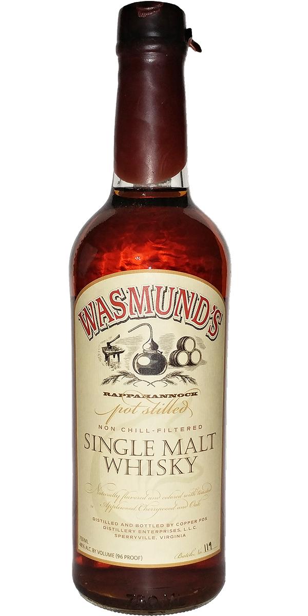 Wasmund's Single Malt Whisky Rappahannock Pot Stilled Batch 119 48% 750ml