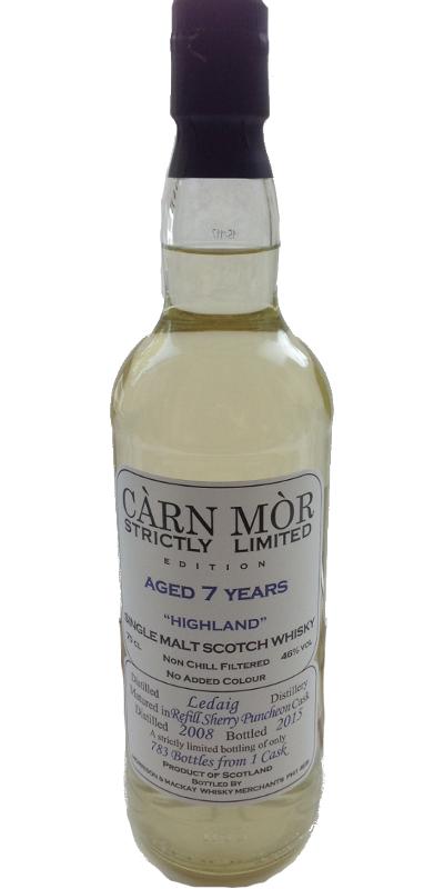 Ledaig 2008 MMcK Carn Mor Strictly Limited Edition Refill Sherry Puncheon 46% 700ml