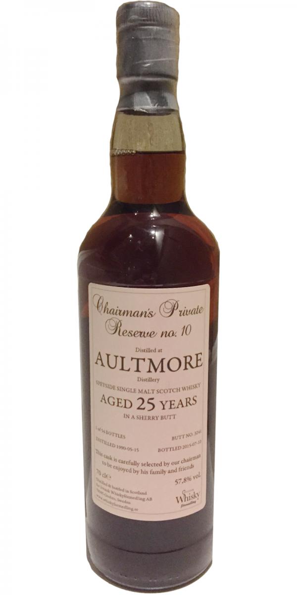 Aultmore 1990 SWf Chairman's Private Reserve #10 Sherry Butt #3241 57.8% 700ml