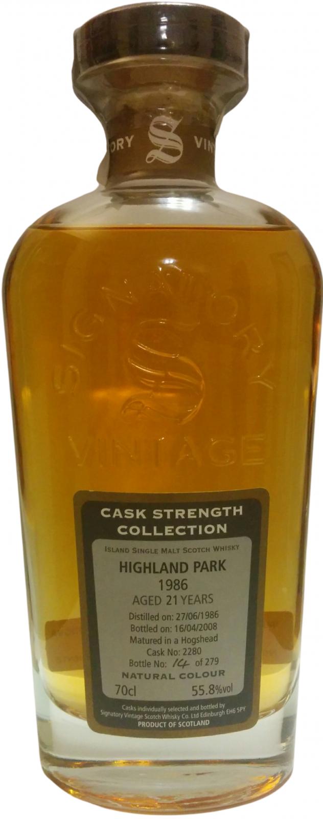 Highland Park 1986 SV Cask Strength Collection #2280 55.8% 700ml