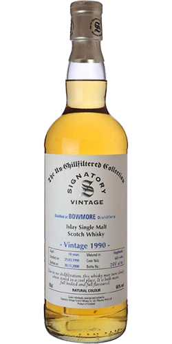 Bowmore 1990 SV The Un-Chillfiltered Collection Hogshead 645 + 646 46% 700ml