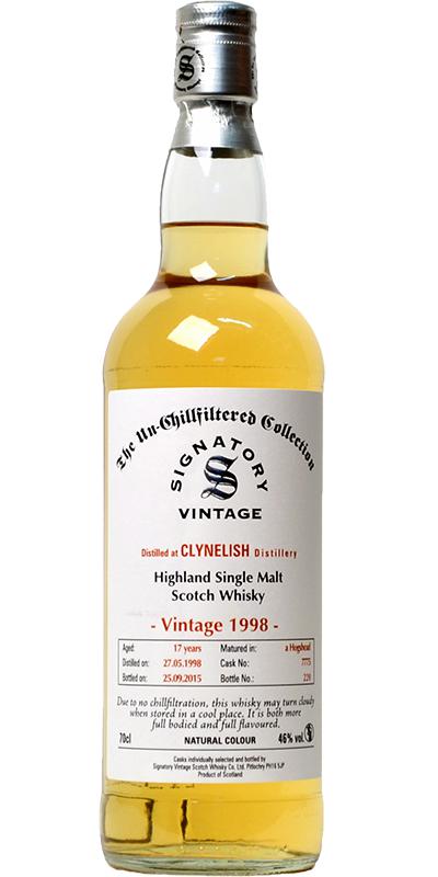 Clynelish 1998 SV The Un-Chillfiltered Collection #7775 46% 700ml