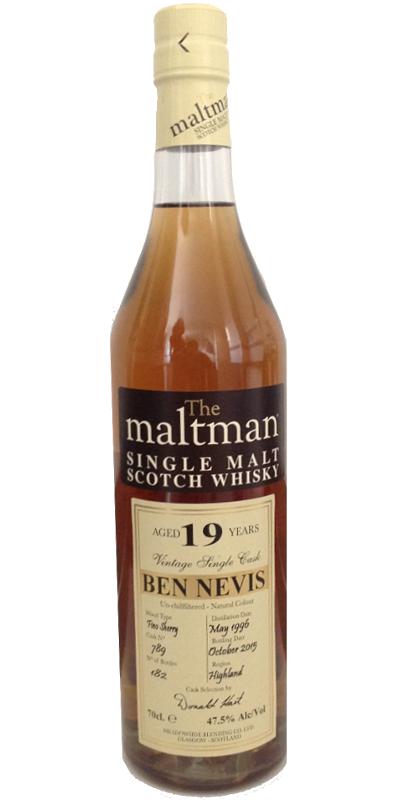 Ben Nevis 1996 MBl The Maltman Fino Sherry Cask #789 47.5% 700ml