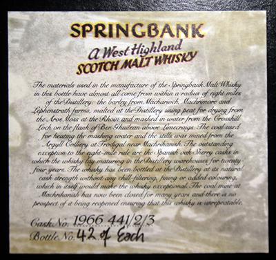 Springbank 1966