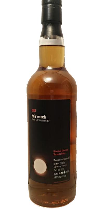 Balmenach 1988 SV Helvetian Selection #3240 Whisky Shop am Neumarkt 49.6% 700ml