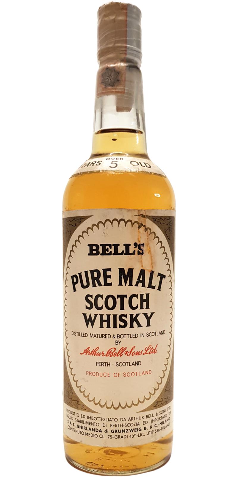 Bell's 5yo Pure Malt Scotch Whisky Ghirlanda di Grunzweig Import 40% 750ml