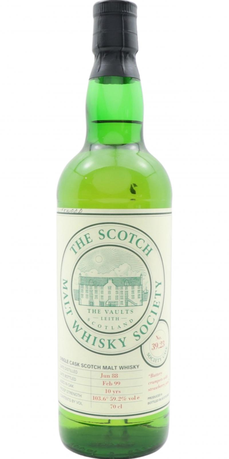 Linkwood 1988 SMWS 39.23 Buttery crumpets and strawberry jam 59.2% 700ml