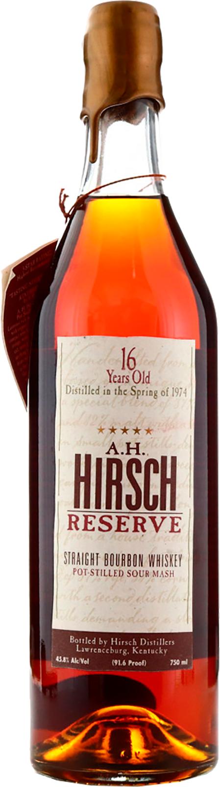 A.H. Hirsch 1974 Reserve Dripping Gold Wax New American Oak Barrels 45.8% 750ml