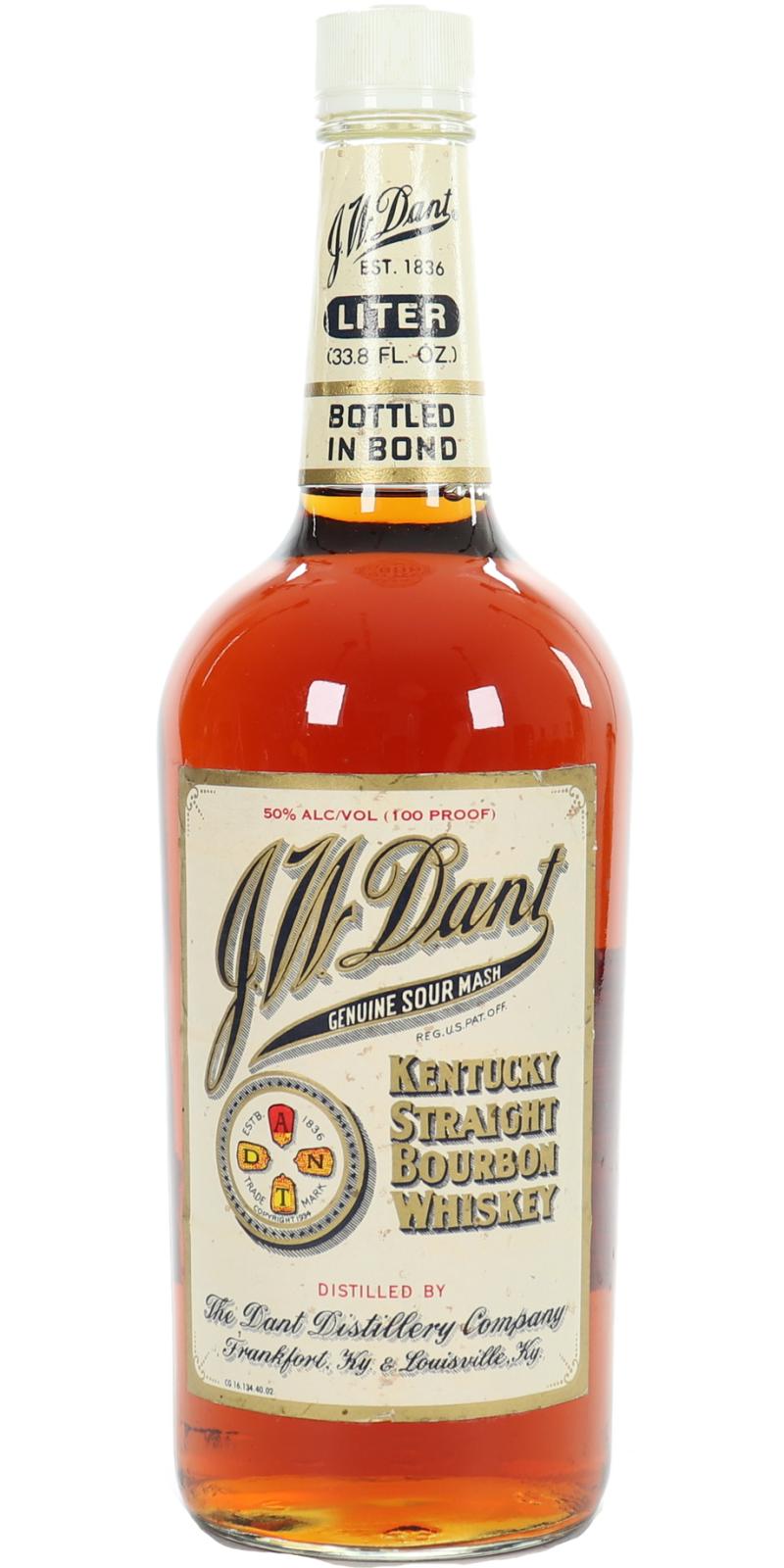 J.W. Dant Kentucky Straight Bourbon Whisky New American Oak Barrels 50% 1000ml