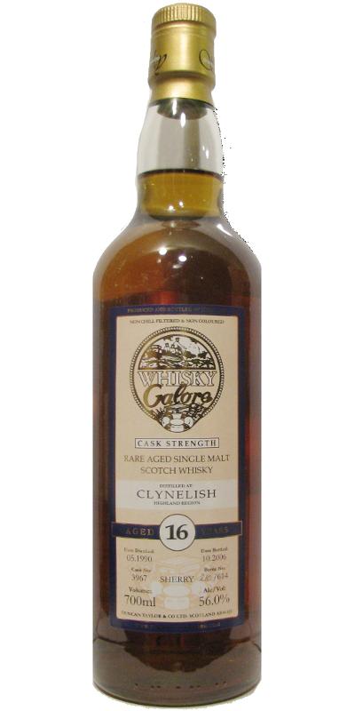 Clynelish 1990 DT Whisky Galore-Aalborg Whisky Club Sherry #3967 56% 700ml