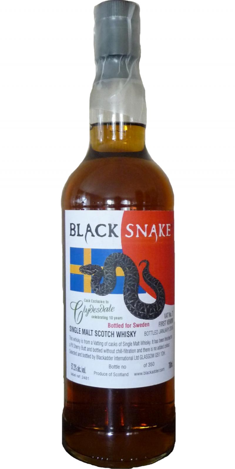 Black Snake 1st Venom PX Sherry Butt Finish Clydesdale Celebrating 10yo 57.2% 700ml