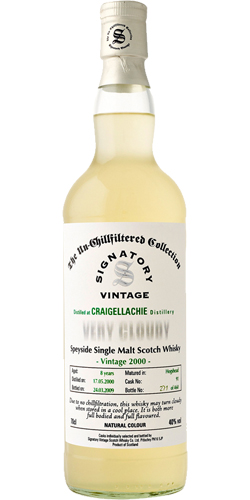 Craigellachie 2000 SV The Un-Chillfiltered Collection Very Cloudy #91 40% 700ml