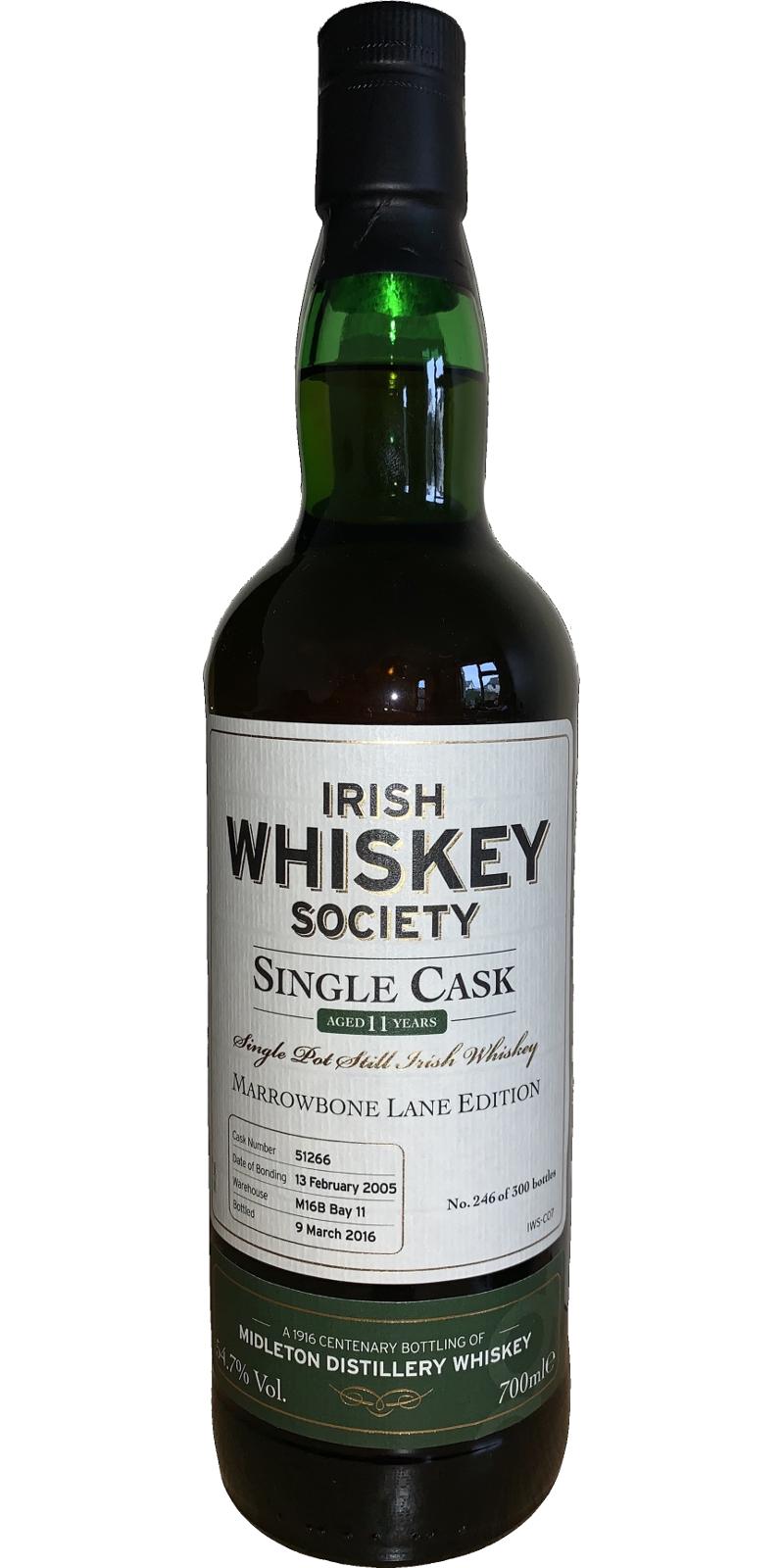 Midleton Marrowbone Lane Edition 1916 Centenary #51266 Irish Whiskey Society 54.7% 700ml
